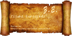 Zilahi Euridiké névjegykártya